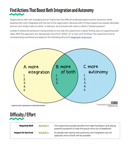 Experiment: Find Actions That Boost Both Integration And Autonomy